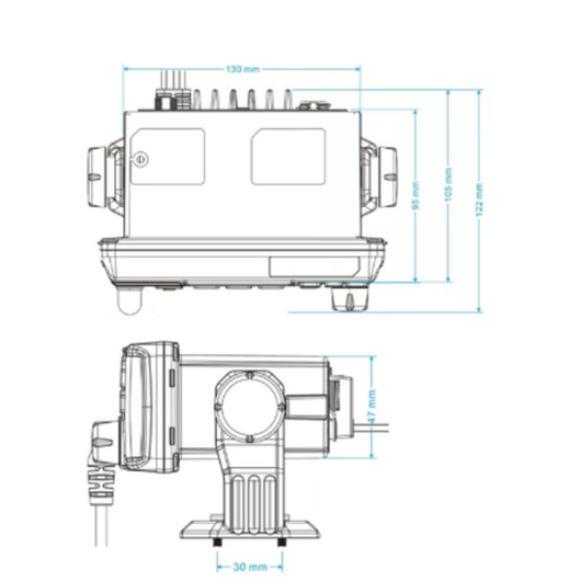 VHF fixe Navicom RT 950 AIS N2K | VHF Fixe pour armement hauturier | Dimension côté