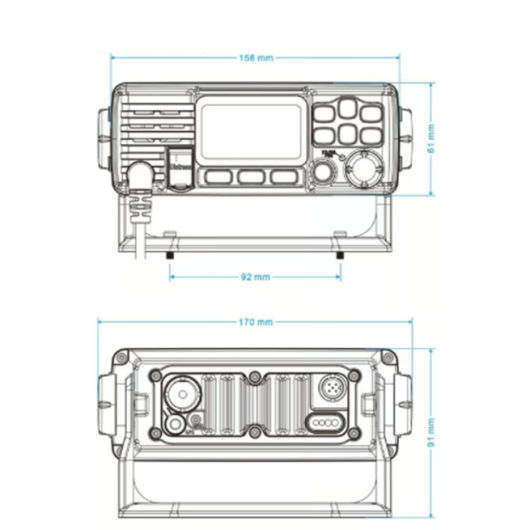 VHF fixe Navicom RT 950 AIS N2K | VHF Fixe pour armement hauturier | Dimension