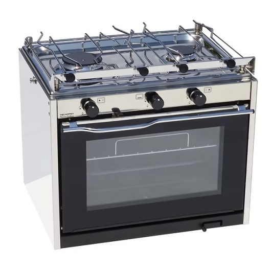 Cuisinière bateau TECHIMPEX XL2 | Réchaud 2 feux avec four et cardan - vue de profil