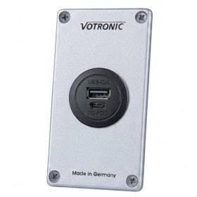 C62871-Double chargeur USB-A USB-C (PD & QC) - VOTRONIC de face