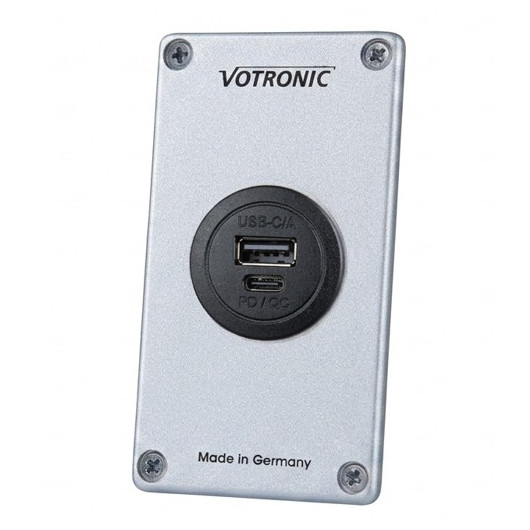 C62871-Double chargeur USB-A USB-C (PD & QC) - VOTRONIC de face