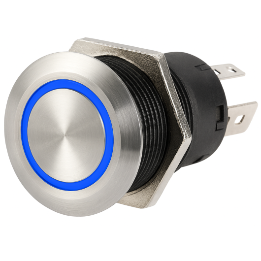 Interrupteur FLAT inox ON/OFF 24 V LED Osculati | LED bleue