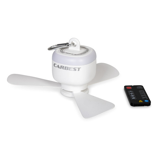 Lampe avec ventilateur rechargeable Lene avec télécommande camping‑car, bateau et tiny house