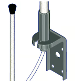 Antenne Banten VHF fibre de 150 cm pour voilier avec câble de 18 m ou 25 m | Antenne VHF fixe