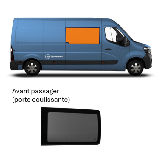 Fenêtre  Renault Master 3 (2010–2025) CARBEST | Baie fixe | emplacement véhicule  sur carrosserie côté passager avant