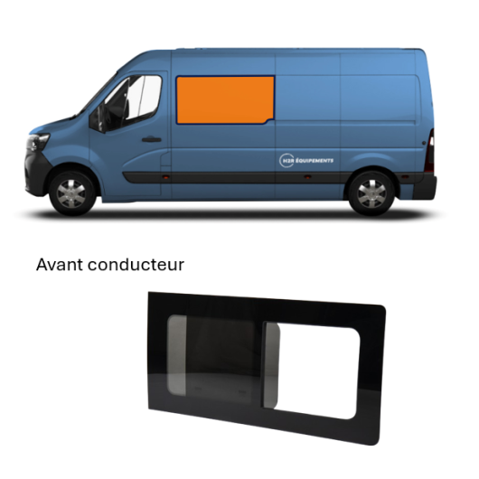 Fenêtre  Renault Master 3 (2010–2025) CARBEST | Baie coulissante | emplacement véhicule  sur carrosserie côté conducteur avant