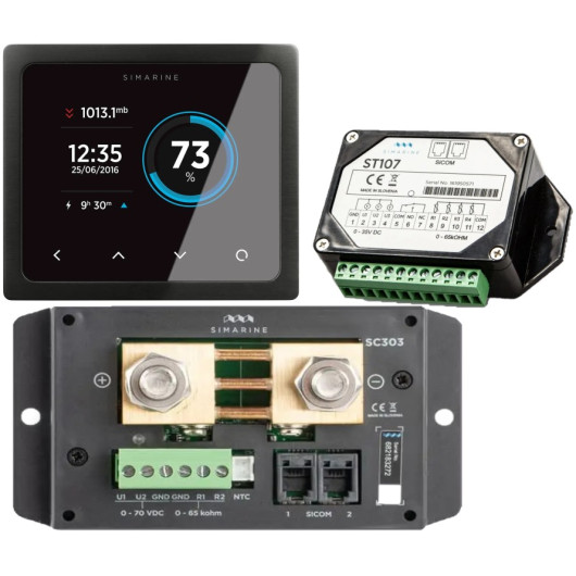 vu afficheur pico version encastré de face avec module réservoir et shunt - simarine