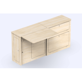 Meuble latéral et table A3V2 | Universel L2 - SIMPLE VANS Meuble latéral universel A3V2 avec table Simple Vans | Aménagement bois contreplaqué pour van et fourgon