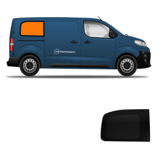 Fenêtre passager arrière Jumpy 3 et Expert 3 XL après 2016 Carbest | emplacement sur véhicule carrosserie