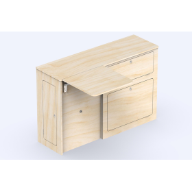 Meuble latéral et table A2V2 | Universel L1 - SIMPLE VANS Meuble latéral universel A2V2 avec table Simple Vans | Aménagement bois contreplaqué pour van L1