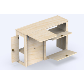 Meuble latéral et table A2V2 | Universel L1 - SIMPLE VANS Meuble latéral universel A2V2 avec table Simple Vans | Aménagement bois contreplaqué pour van L1