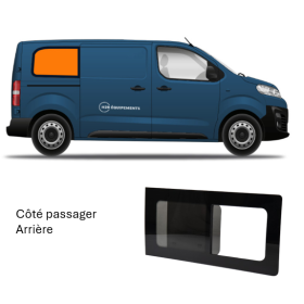 Fenêtre Jumpy / Expert 3 | arrière droite | coulissante | XL - CARBEST Fenêtre arrière passager coulissante Jumpy 3 et Expert 3 après 2016 Carbest | emplacement baie sur véhicule