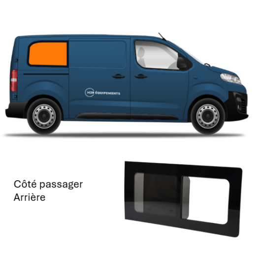 Fenêtre arrière passager coulissante  Jumpy 3 et Expert 3 après 2016 Carbest | emplacement baie sur véhicule avec précision