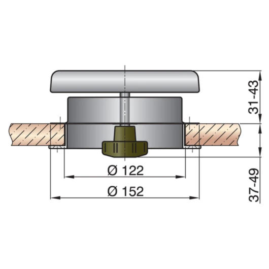 Aérateur de pont ATHOS noir VETUS | Ventilation bateau à voile ou a moteur & van aménagé | dimensions