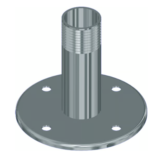 Embase de fixation 1" BANTEN pour montage sur plat pont | Accessoires antenne et VHF | Acier inoxydable