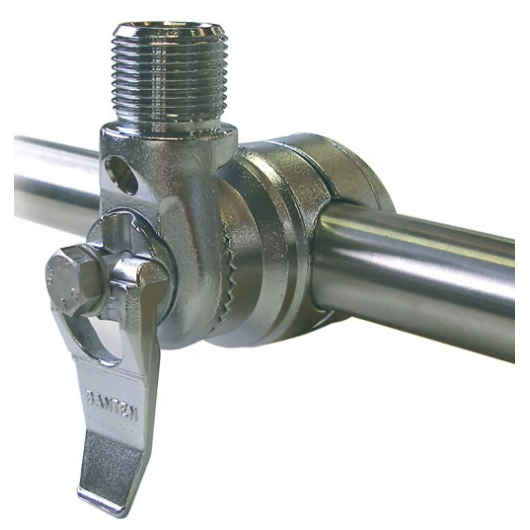 Embase de fixation Banten 1" en Laiton Chromé pour montage sur balcon | Accessoires antenne et VHF
