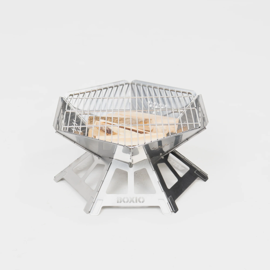 Barbecue compact au charbon Fire Boxio | Brasero pour camping, van aménagé & CarLife | Bois