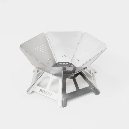 Barbecue compact au charbon Fire Boxio | Brasero pour camping, van aménagé & CarLife | Acier inox
