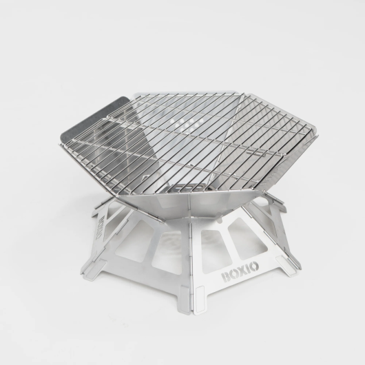 Barbecue compact au charbon Fire Boxio | Brasero pour camping, van aménagé & CarLife | Grille