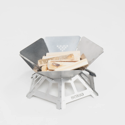 Barbecue compact au charbon Fire Boxio | Brasero pour camping, van aménagé & CarLife | BBQ