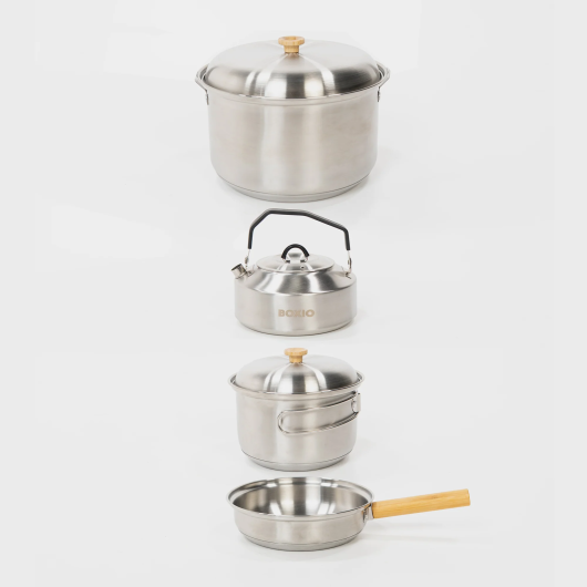 Popote de cuisine nomade Cookware de Boxio | Equipement de cuisine pour van aménagé et camping-car | Lot