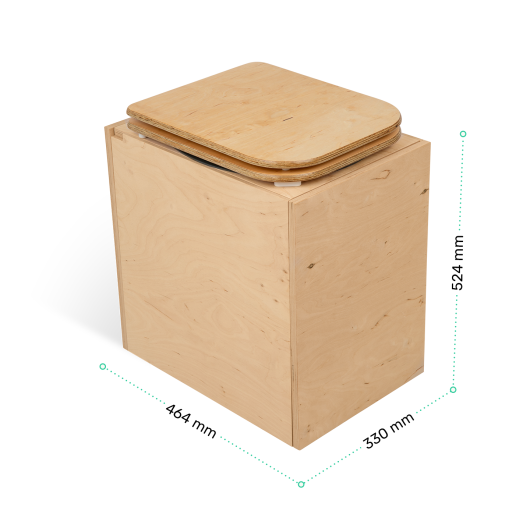 TeraBlœm Trobolo - Toilettes sèches à séparation pour van et fourgon aménagé - dimensions
