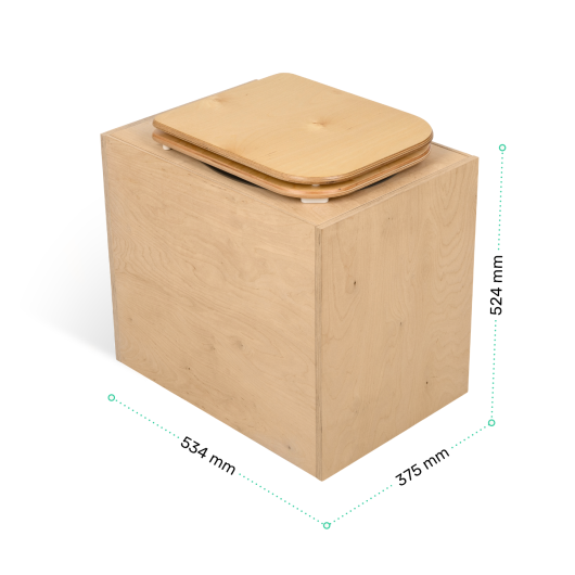 TeraBlœm Plus Trobolo - Toilettes sèches à séparation pour van et fourgon aménagé - dimensions