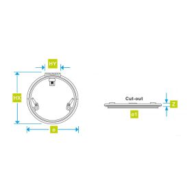 Panneau Low Profile rond | size 22 LEWMAR Panneau de pont rond Lewmar Low Profile Taille 22 | Hublot & panneau de pont de grande qualité pour bateau