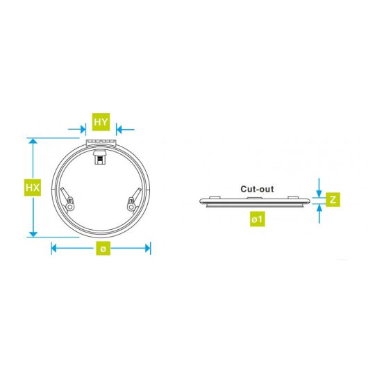 Dimensions des panneaux de pont rond Lewmar Low Profile | Hublot & panneau de pont de grande qualité pour bateau
