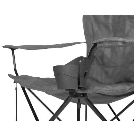 Heritage chaise de camping KAMPA – siège pliant pour camping-car, van et CarLife | vue sur le porte gobelet - coloris gris