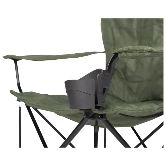 Heritage chaise de camping KAMPA – siège pliant pour camping-car, van et CarLife | vue sur porte gobelet - coloris vert