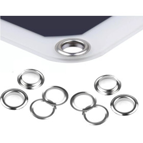 Option 6 Oeillets sur panneau solaire - ENERGIE MOBILE Pose de 6 oeillets en inox sur panneau solaire semi-flexible/souple ENERGIE MOBILE