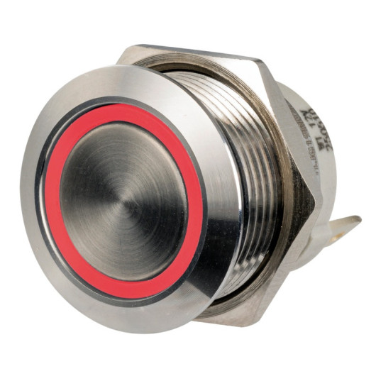 Interrupteur FLAT inox ON‑OFF 12/24V LED | OSCULATI |  LED rouge