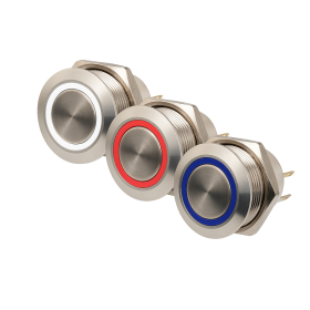Interrupteur FLAT inox LED (ON momentané)-OFF 12/24 V | OSCULATI