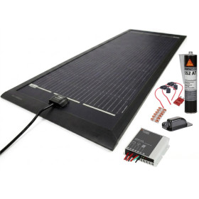 KIT panneau solaire 140 W spacial van avec régulateur MPPT R10 ENERGIE MOBILE et accessoire de montage