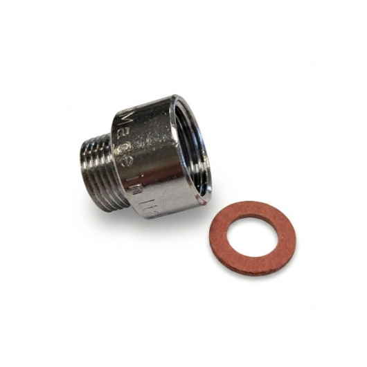 Vu adaptateur-réducteur inox pour flexible 1/2" sur douchette et robinet  filetage 3/8" avec son joint