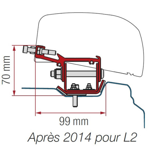 Kit Trafic 3 store + adaptateur Fiamma F40van | kit fixation pour trafic 3 L1