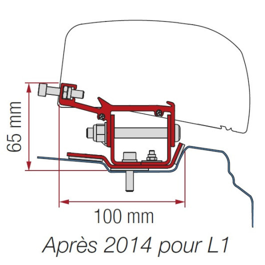 Kit Trafic 3 store + adaptateur Fiamma F40van | kit fixation pour trafic 3 L2