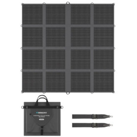 panneau solaire portable 400 w RENOGY, vu déplié avec vu plié et lanières de portage
