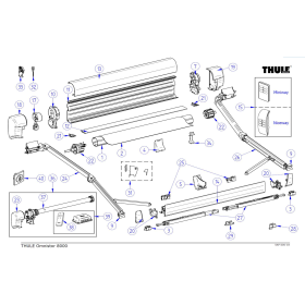 Pièces détachées TO 8200 Thule pour store de camping-car et caravane | vue éclatée
