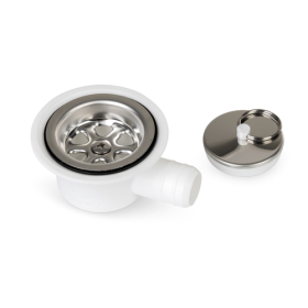 Bonde d'évacuation 37 mm | Tuyau 25 mm CAN Bonde d'évier 37mm | Tuyau 25 mm CAN | bonde + couvercle vue du dessus