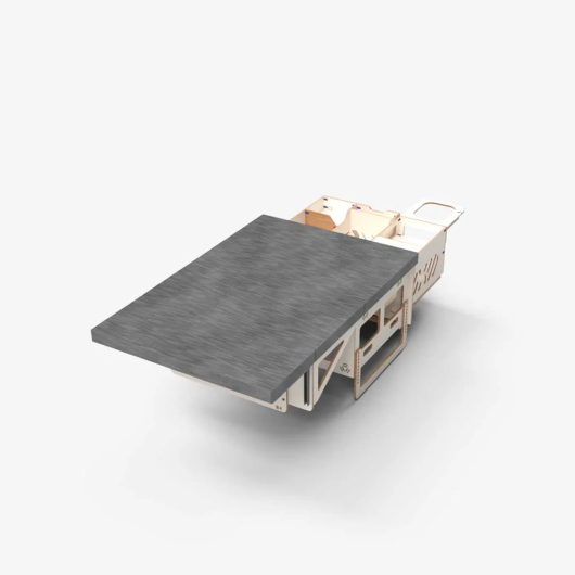 Malle de coffre lit Minimalle 120 cm Exokit  | Cuisine et couchage pour road trip en voiture ou van