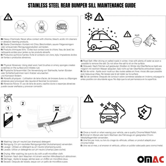 Protection seuil de coffre inox VW T5 2003 à 2015 -  accessoire carrosserie fourgon aménagé - détail montage