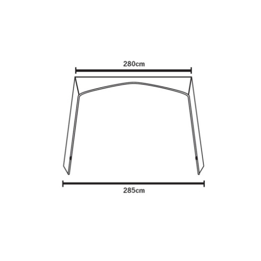 Auvent camping-car Techline Canopy Outdoor Revolution |schéma dimensions de face