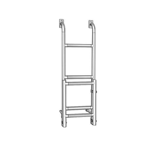 Echelle tableau arrière 1150 mm OSCULATI - Echelle en inox 5 marches pour bateau - replié