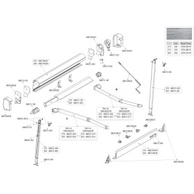 Eclaté des pièces détachées store Fiamma F43van 270 / 300 - Accessoires d'origine pour store banne de van et fourgon