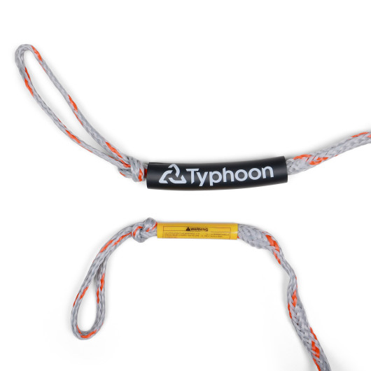 Corde de traction Typhoon en polypropylène de 17 m | Bouée tractée et sports nautiques | Boucles