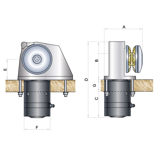 Guindeau électrique horizontal Obi 500 Italwinch 700W sans poupée | schéma