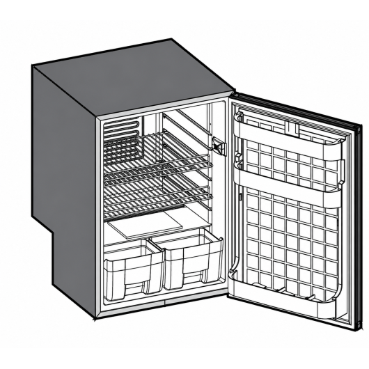 Réfrigérateur VITRIFRIGO C39P 39L 12/24V sans freezer gris ou noir | compact encastrable van bateau [ agencement interne