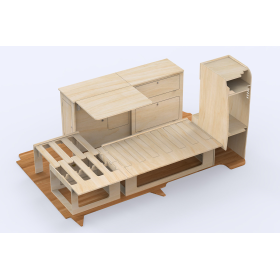 Kit meuble Roamer Trafic 3 Simple Vans | pack aménagement bois van et fourgon | H2R Equipements